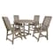 Highwood Usa Weatherly 5pc Round Counter Height Outdoor Patio Furniture Dining Set AD-CNW48-WBR - alternate 1
